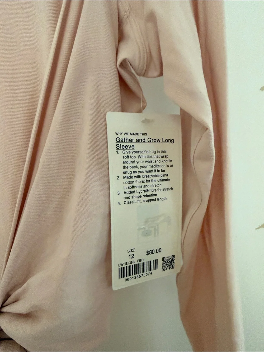 lululemon athletica Blush Pink Long-Sleeve Wrap Top